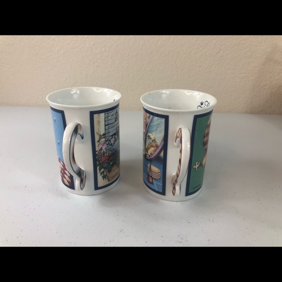 Vintage "The Face Of" "Curiosity" Comical Cats Mug Set - Picture 3 of 5